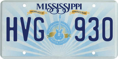 MS license plate HVG930