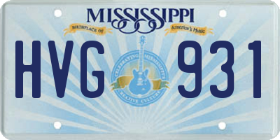 MS license plate HVG931