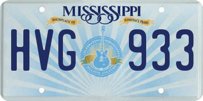 MS license plate HVG933
