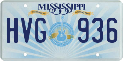 MS license plate HVG936