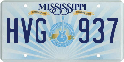 MS license plate HVG937