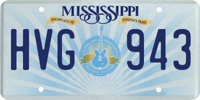 MS license plate HVG943