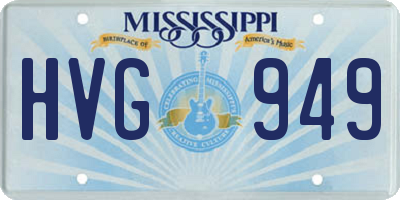 MS license plate HVG949