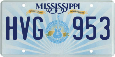 MS license plate HVG953
