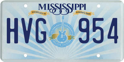 MS license plate HVG954