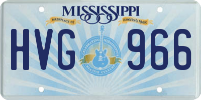 MS license plate HVG966