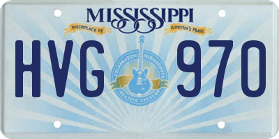 MS license plate HVG970