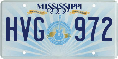 MS license plate HVG972