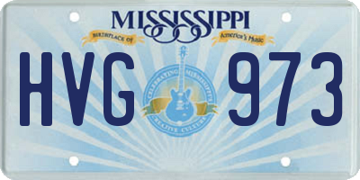 MS license plate HVG973