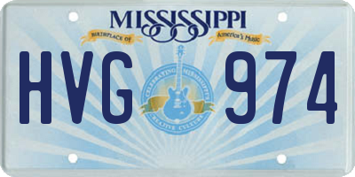 MS license plate HVG974