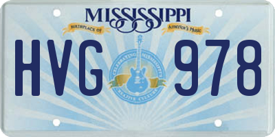 MS license plate HVG978