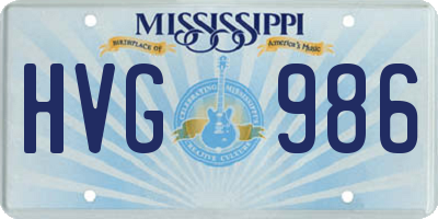 MS license plate HVG986