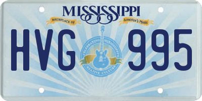 MS license plate HVG995