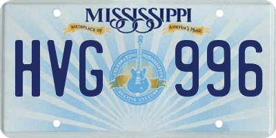 MS license plate HVG996