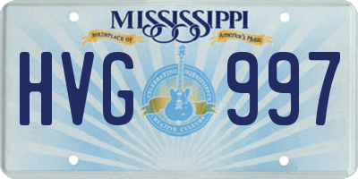 MS license plate HVG997