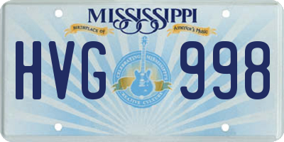 MS license plate HVG998