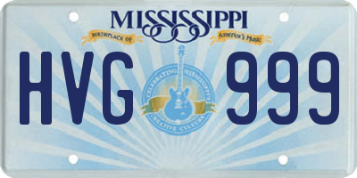 MS license plate HVG999