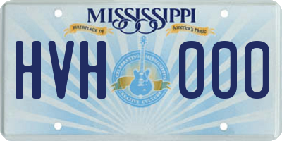 MS license plate HVH000