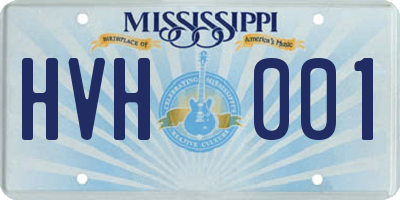 MS license plate HVH001