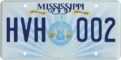 MS license plate HVH002