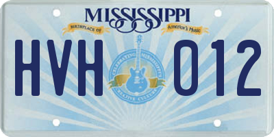 MS license plate HVH012