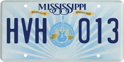 MS license plate HVH013