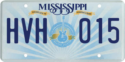 MS license plate HVH015