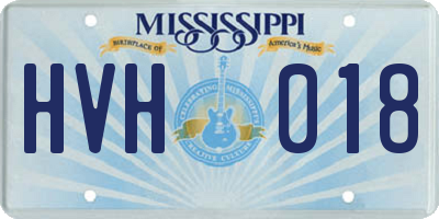 MS license plate HVH018