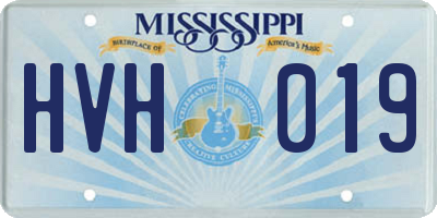MS license plate HVH019