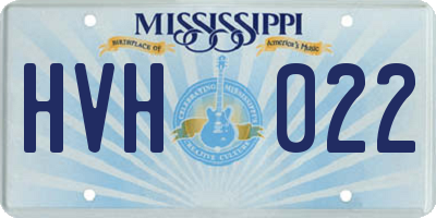 MS license plate HVH022
