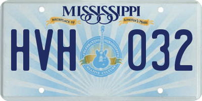 MS license plate HVH032