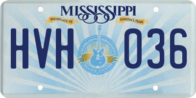 MS license plate HVH036