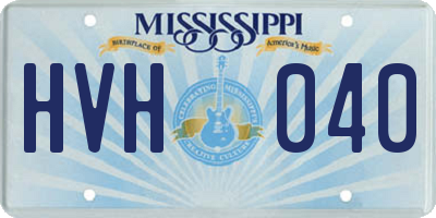 MS license plate HVH040