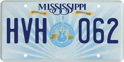 MS license plate HVH062