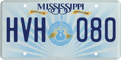 MS license plate HVH080