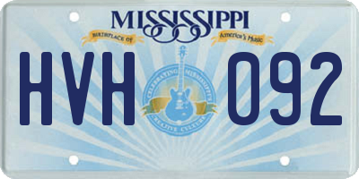 MS license plate HVH092
