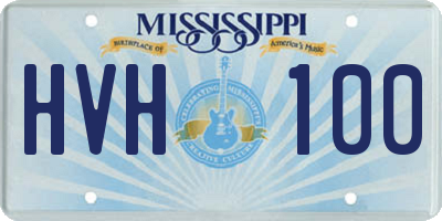 MS license plate HVH100