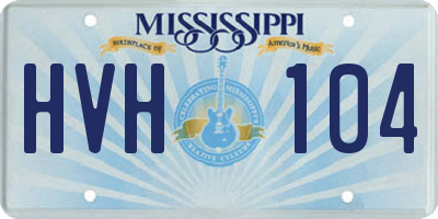 MS license plate HVH104