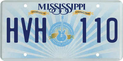 MS license plate HVH110