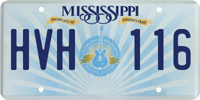MS license plate HVH116