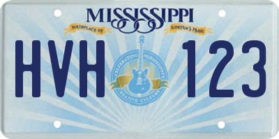 MS license plate HVH123