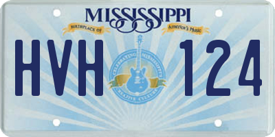 MS license plate HVH124