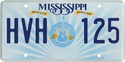 MS license plate HVH125