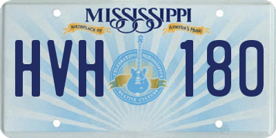 MS license plate HVH180