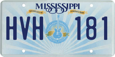 MS license plate HVH181