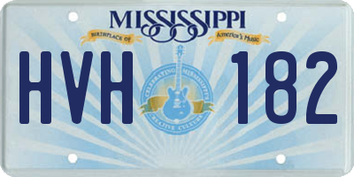MS license plate HVH182