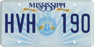 MS license plate HVH190