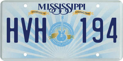 MS license plate HVH194