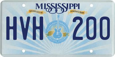 MS license plate HVH200
