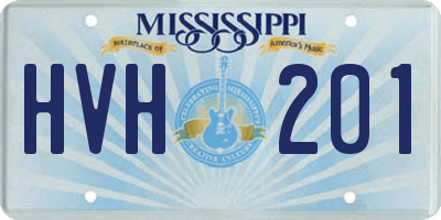MS license plate HVH201